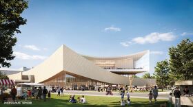 Artist rendering of what a convention and event center in downtown Springfield could look like.