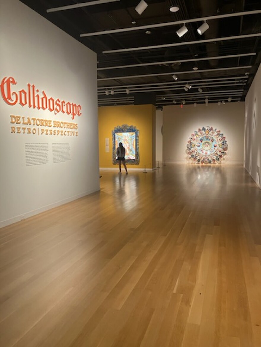 Entrance to "Collidoscope: de la Torre Brothers Retro-Perspective" on display at the Mint Museum Uptown