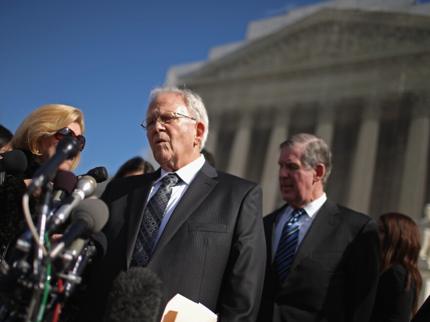 Shelby County, Ala., attorney Butch Ellis talks to reporters outside of the U.S. Supreme Court in February, when oral arguments were heard in the Voting Rights Act case.