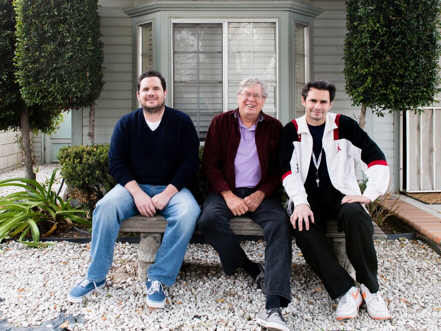 John (left) and Jay Kitchen with their father in Colton, Calif., in late 2015.