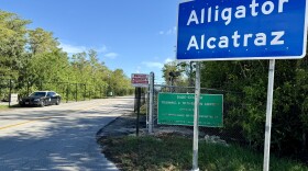 Alligator Alcatraz sign and entrance (August 16th, 2025)