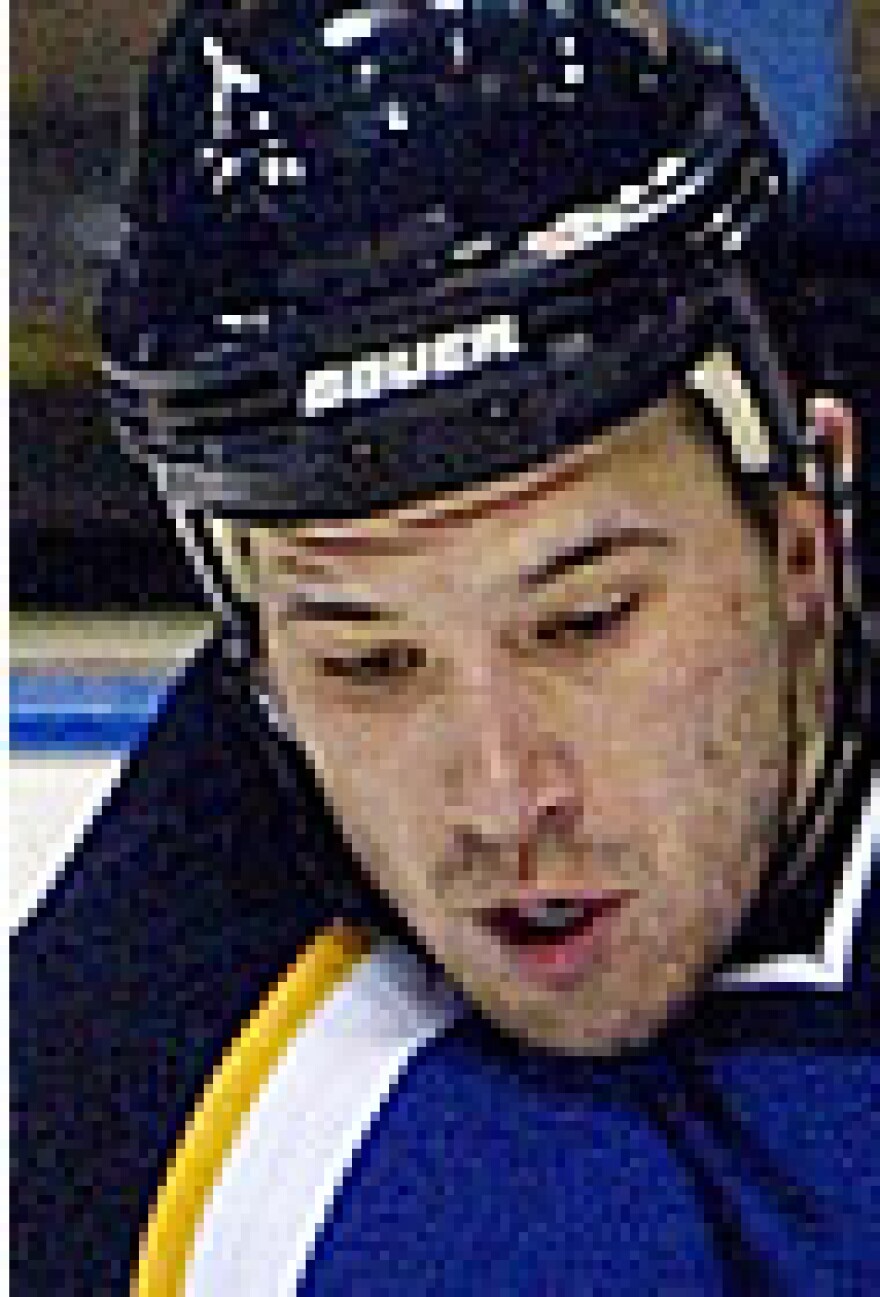 Blues forward Mike Danton (UPI file photo)