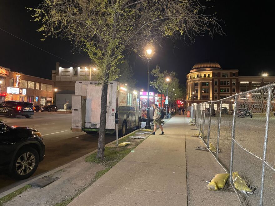 Food trucks parked on Water Street on Wednesday, May