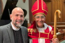Rev. Ed Cardoza (left) will be the new bishop for the Episcopal Church of New Hampshire, succeeding Bishop Robert Hirschfeld (right).