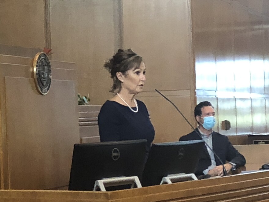 Rep. Christine Goodwin, R-Roseburg, speaks in the Oregon House chamber shortly after taking the oath of office. 