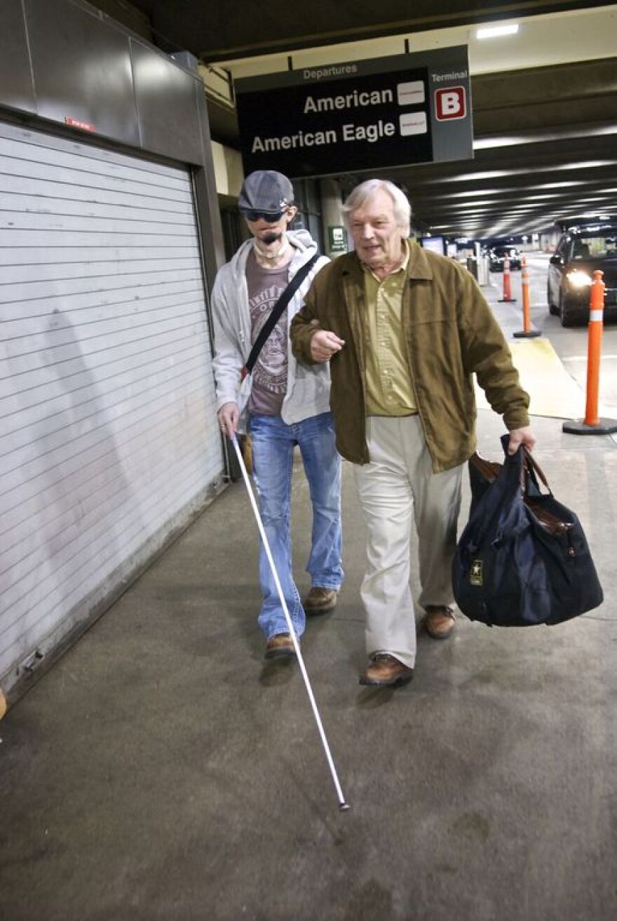 Dallas Wiens of Fort Worth and his grandfather Del Petersen.