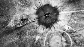  This July 16, 1945, photo shows an aerial view after the first atomic explosion at Trinity Test Site, N.M. U.S. senators from New Mexico and Idaho are making another push to expand the federal government’s compensation program for people exposed to radiation following uranium mining and nuclear testing carried out during the Cold War. Downwinders who live near the site where the world’s first atomic bomb was tested in 1945 as part of the top secret Manhattan Project would be among those added to the list. (AP Photo, File)