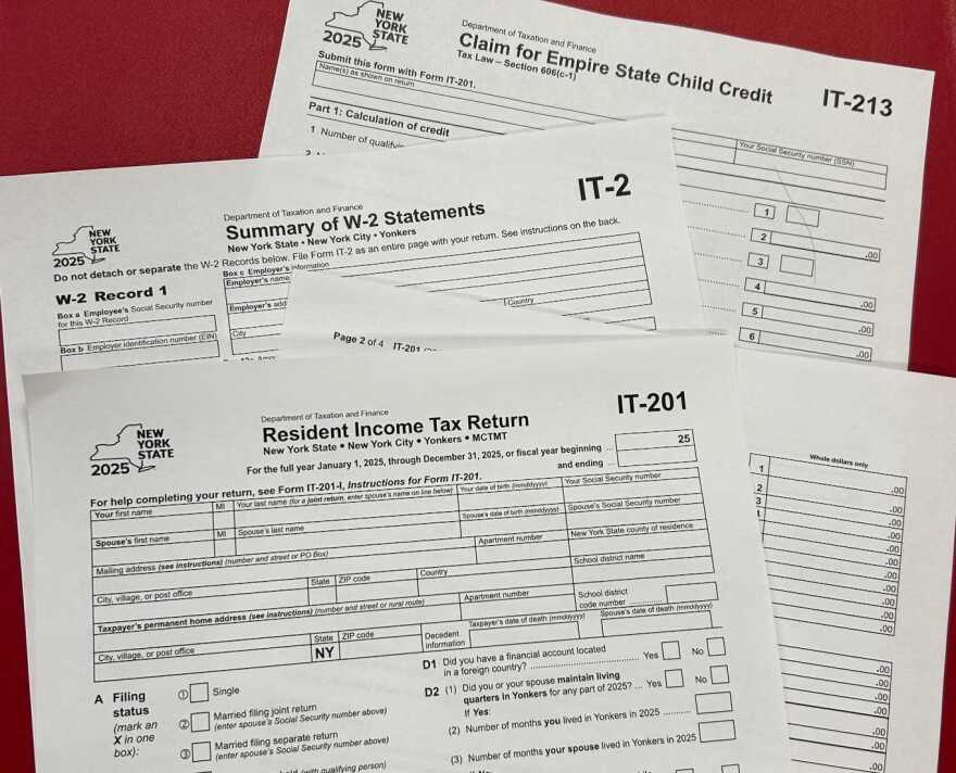 New York State tax forms, four different types