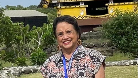 Guam Gov. Lou Leon Guerrero, shown here in Koror, Palau, on Sept. 2, 2026, told Pacific Island Forum leaderṡ that Guam wants to become a full member of the organization.