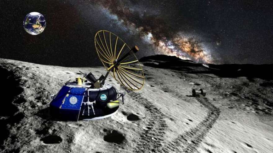 Artist conception on Moon Express spacecraft on the lunar surface. Photo: Moon Express