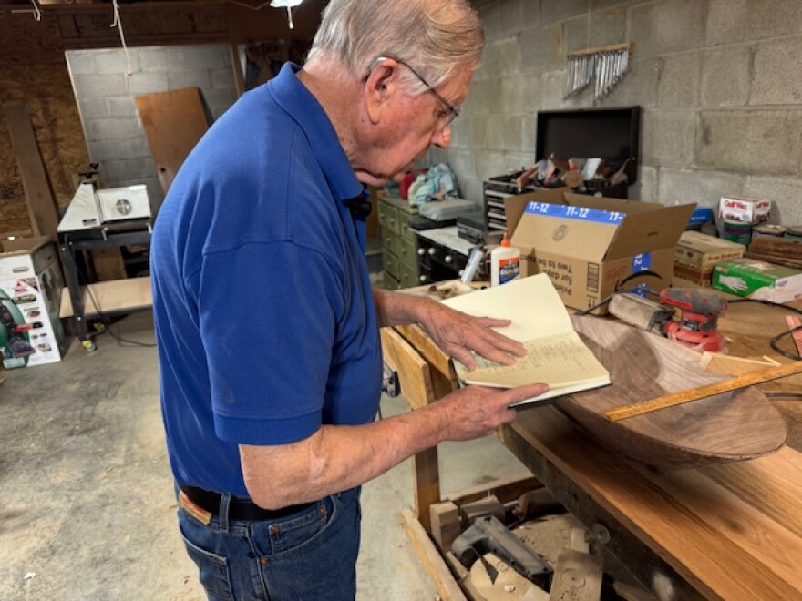 Ronnie McWhorter keeps a journal about all the dough bowls he makes