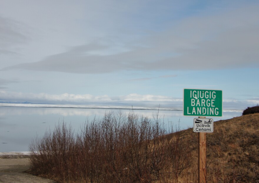 Igiugig's barge landing. March 2019.