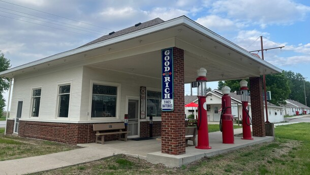 The gas station at the Colo corner is pictured. 