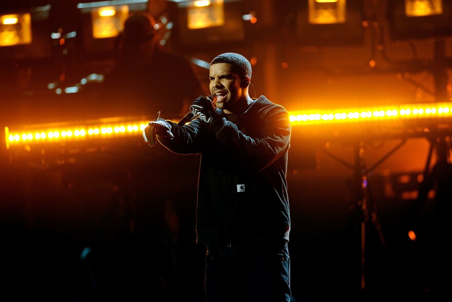 Drake performs onstage at the 2011 American Music Awards held at Nokia Theatre L.A. LIVE on Nov. 20, 2011 in Los Angeles.