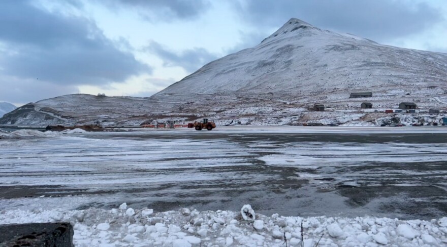 The airport remained closed Monday for runway repairs.