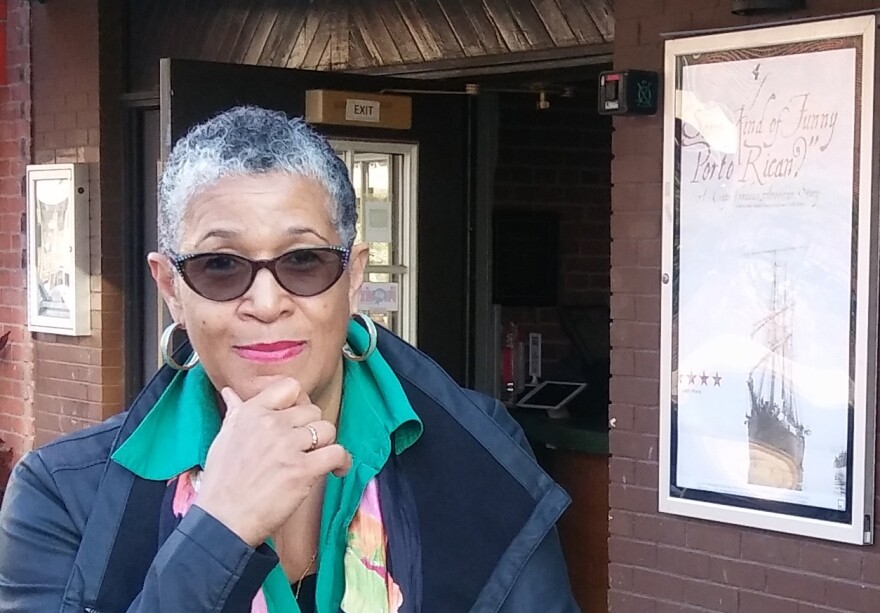 Dr. Claire Andrade-Watkins outside of her screening for Some Kind of Funny Porto Rican? A Cape Verdean American Story