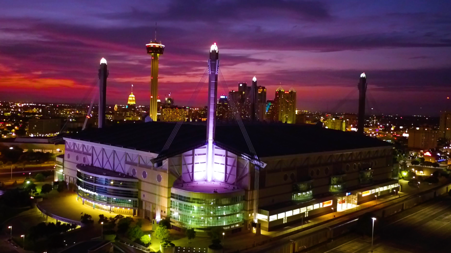 The Alamodome readies to host the Alamo Bowl between the Oregon Ducks and Oklahoma Sooners on Dec. 29