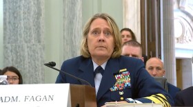 Admiral Linda Fagan, the Commandant of the U.S. Coast Guard, testifying in front of Congress on July 13, 2023.