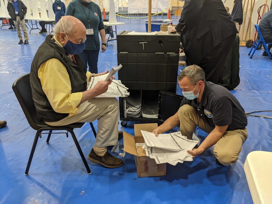 Election officials box counted ballots in Durham