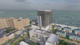 A rendering of the 22-story bayfront tower expansion that just broke ground along Shore Drive in Virginia Beach. (Courtesy of Westminster-Canterbury on Chesapeake Bay)