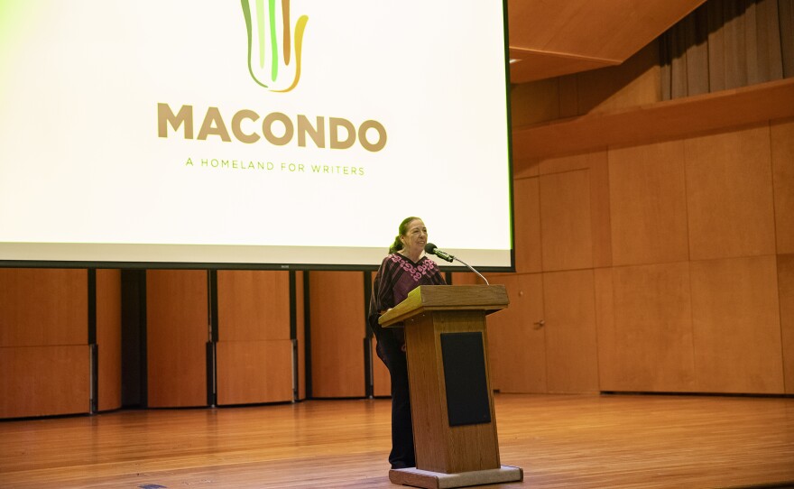 Norma E. Cantu speaks at the 2024 Macondo Writers Workshop.