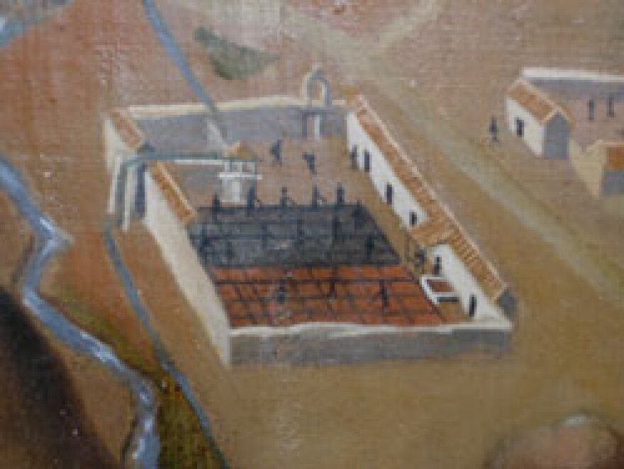 Detail of a silver refining mill in Potosi