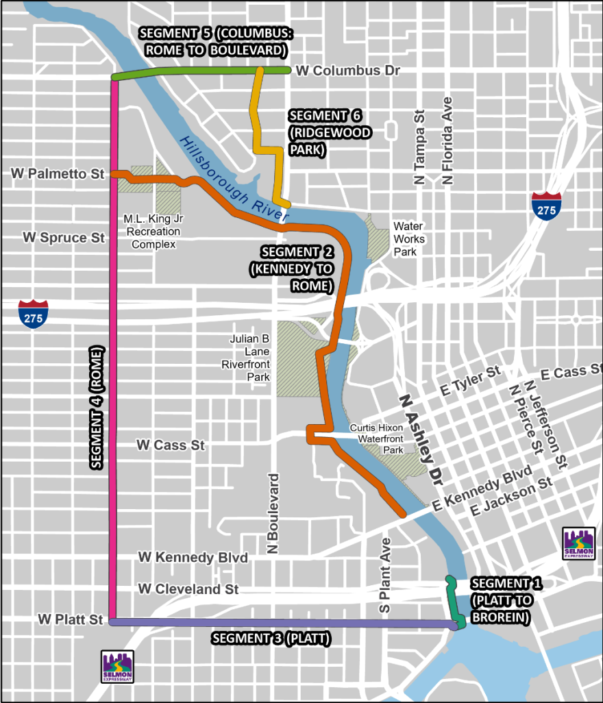 Map shows Tampa Riverwalk expansion