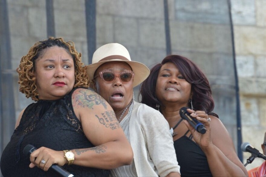 Dee Dee Bridgewater, center, with her band in 2019.