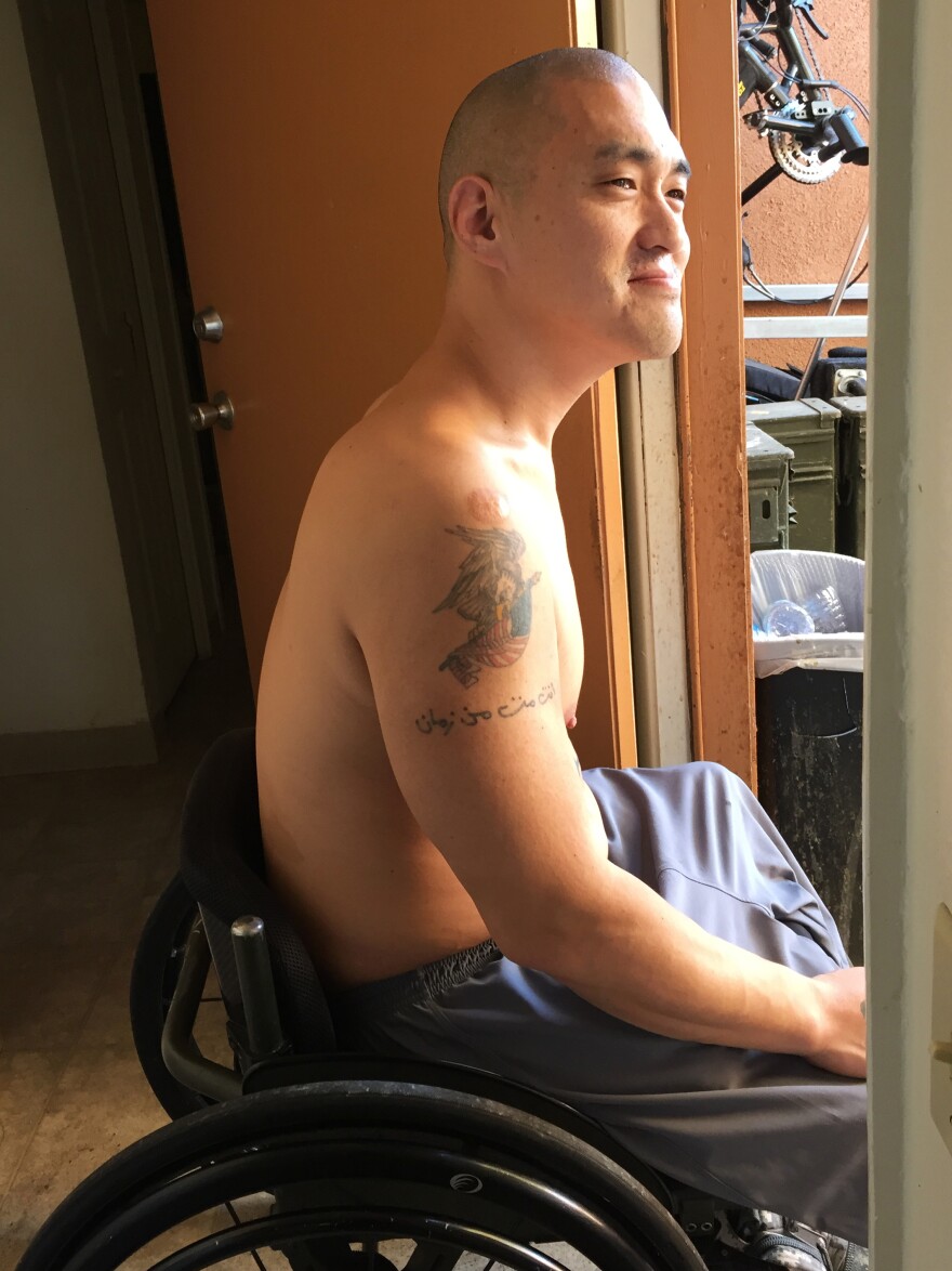 In 2016, Lammers had lost weight when he took up adaptive swimming.
