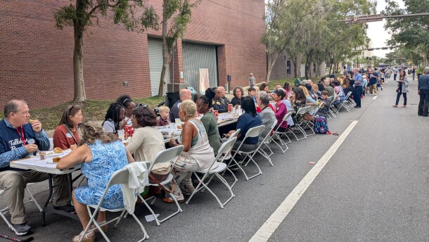 The table line for the event extended for almost 2 full city blocks from behind Tallahassee City Hall to the southern edge of the Florida Supreme Court Building.
