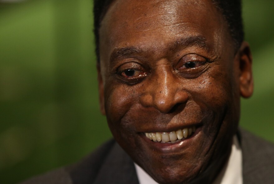 Pelé appears at Pelé: The Collection, presented by Julien's Auctions in London on June 1, 2016.