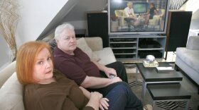 Susan and Bill Hardy of Lexington have the TV in their living room that is at the heart of a lawsuit brought by Dermot and Hilary Halpin, who said it was defective when they bought it from Bill Hardy's electronics store in 2002.