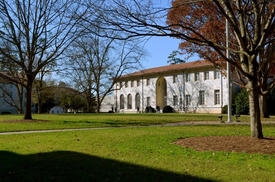 The main quad on Emory University's primary Druid Hills campus. Students have requested that Emory ask Yik Yak for a geofence that would block the app around the university and its Oxford College campus.