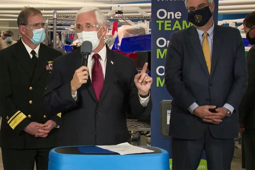 Pence met with company leaders and factory workers at GM Thursday.