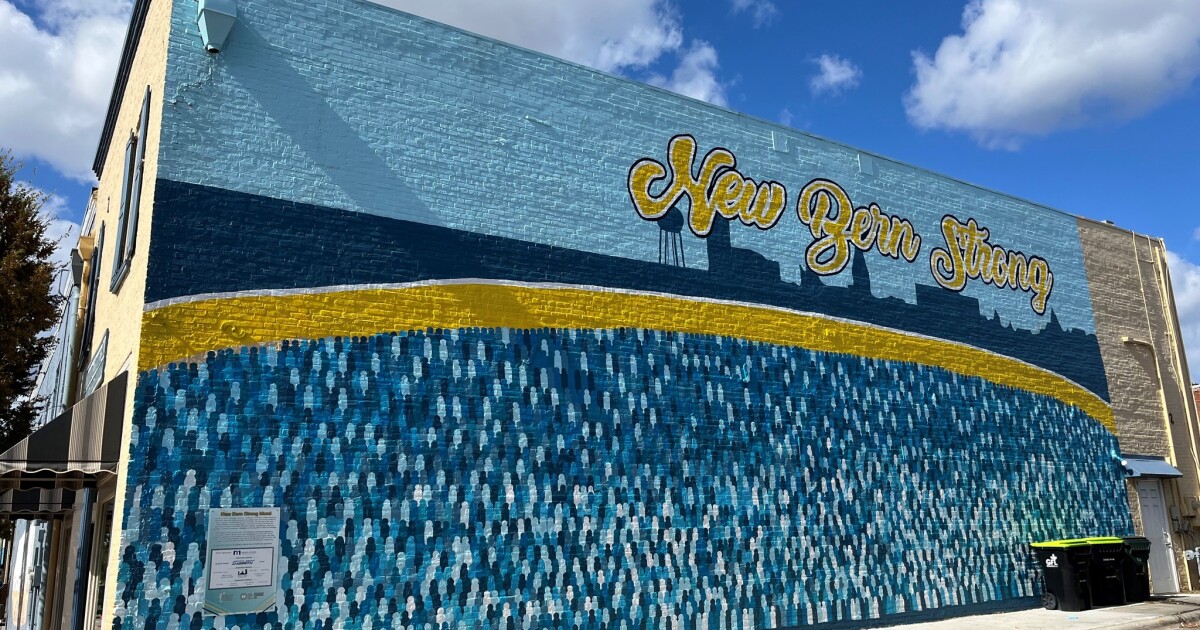 "New Bern Strong" mural on South Front Street covered to make way for new project