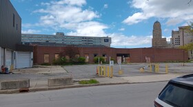 A view of the closed Buffalo Grand Hotel from Charles Street.
