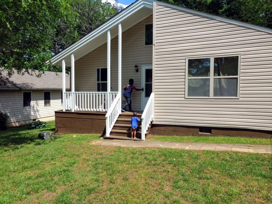 Gwen Sherrill has lived in her house since it was built in 1991, but couldn't keep up with major repairs as she raised grandchildren and great grandchildren. A new town program with Our Towns Habitat has helped with repairs.