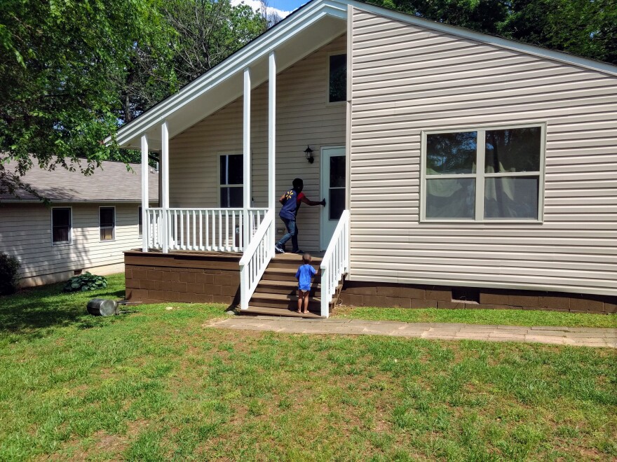 Gwen Sherrill has lived in her house since it was built in 1991, but couldn't keep up with major repairs as she raised grandchildren and great grandchildren. A new town program with Our Towns Habitat has helped with repairs. 