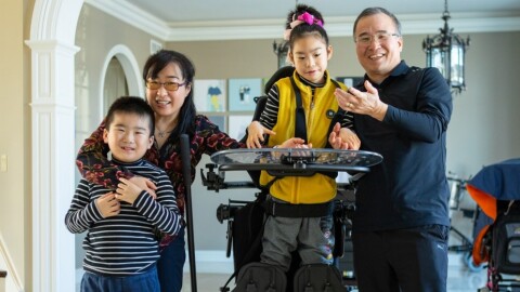 The Lee family. From left: Joon, Yuna’s brother; Soo-Kyung Lee; Yuna; and Jae Lee.