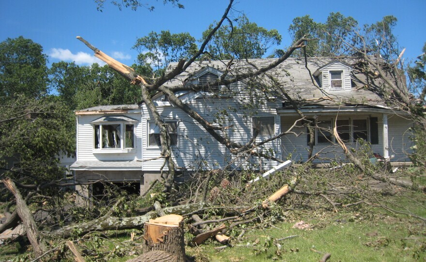 A Springfield home damaged by the June 1, 2011 tornado that hit parts of western Massachusetts.