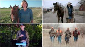 Photo Illustration: On the left are screenshots from Idaho Democratic Gubernatorial candidate Paulette Jordan's campaign ads. On the right, a screenshot (top) and photo (bottom) from Idaho Republican Gubernatorial candidate Brad Little's campaign material. Both candidates have released campaign material highlighting their support of Idahoans' Second Amendment rights leading up to the November 6 election.