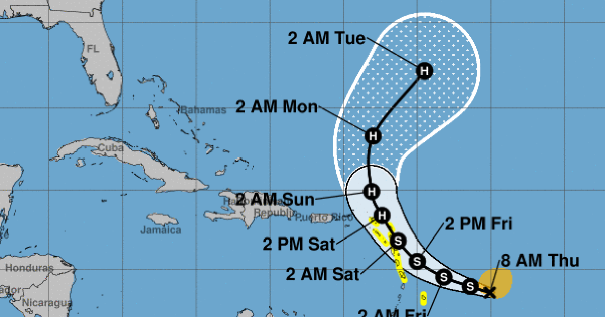 Tropical Storm Tammy is forecast to bring heavy rain to the Caribbean