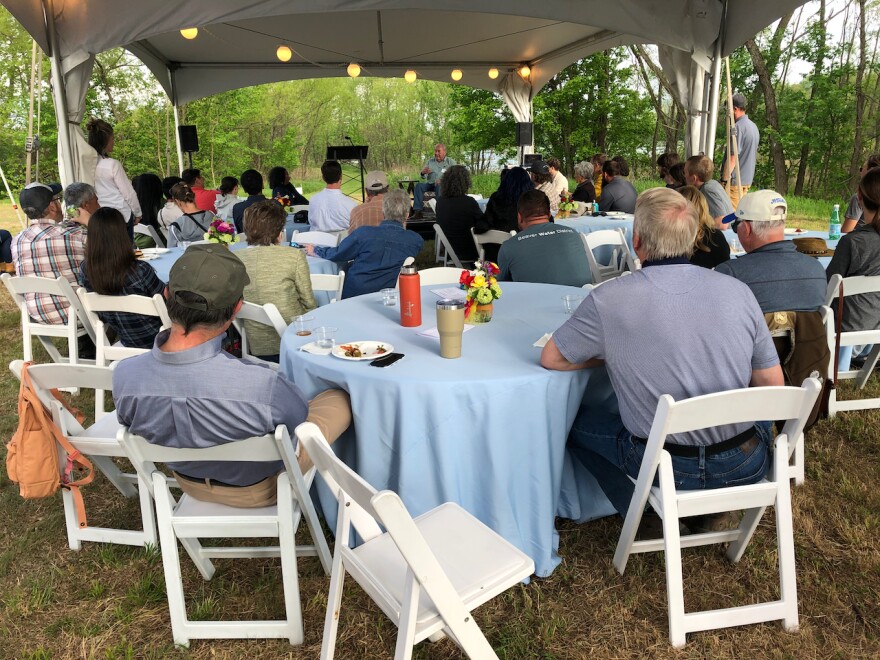 Osage Chief Geoffrey Standing Bear delivered a talk to attendees of the River Coalition gathering.