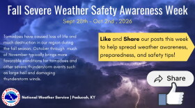 2026 Fall Severe Weather Safety Awareness Week is Sept. 28th - Oct. 2nd. 