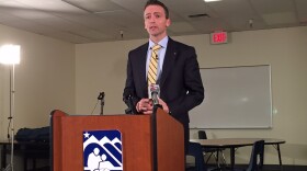 Superintendent Ed Graff discusses budget amendments due to $16.7 million funding cut. Hillman/KSKA