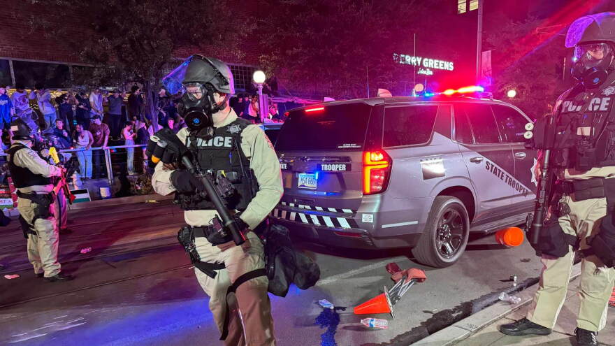State troopers at UA encampment