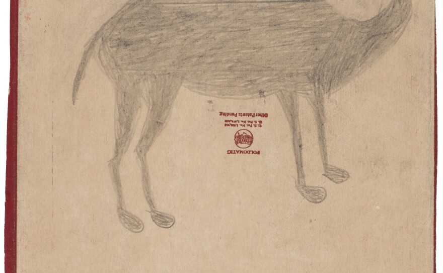 Bill Traylor, Camel, c. 1945. Graphite on cardboard. Wadsworth Atheneum Museum of Art, Bequest of Edward Gorey, 2001.13.68.