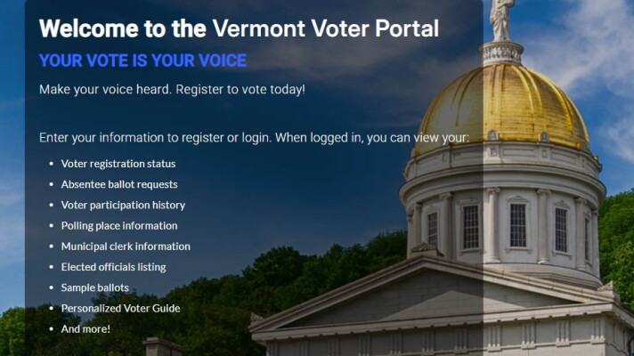 Vermont Secretary of State's voter portal home page