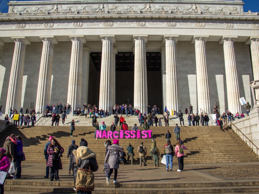 While Trump made history by speaking to the March for Life crowds in Washington, D.C., on Friday, Jan. 19, via video stream, anti-Trump signs were popular at the Women's March in D.C. and across the country the next day.