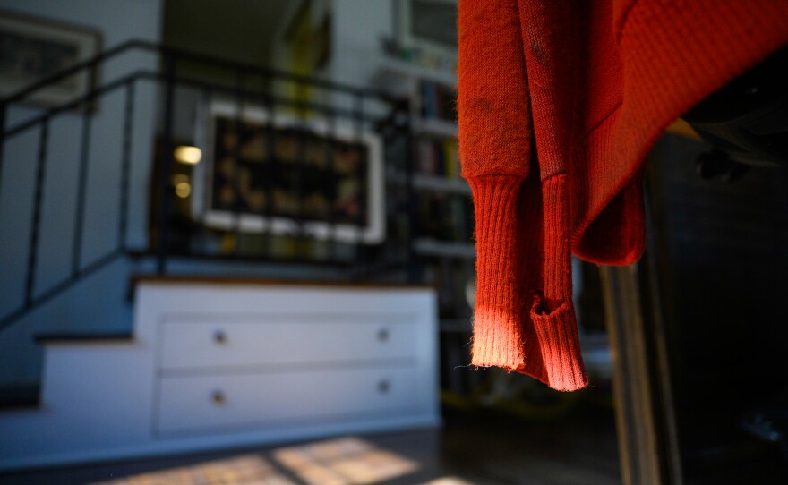 Maurice Sendak’s sweater hangs on his desk chair in his Ridgefield studio. “Because he was a 1930s kid, he would buy three of the same sweater. But he wouldn’t wear the new ones because he was afraid they’d stop selling these,” said Sendak Foundation Executive Director Lynn Caponera, who was his assistant lived with him for 40 years.